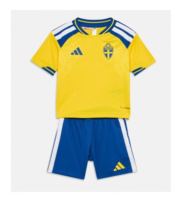 Sverige Hjemmebanetrøje Børn VM 2026 Kortærmet (+ Korte bukser)